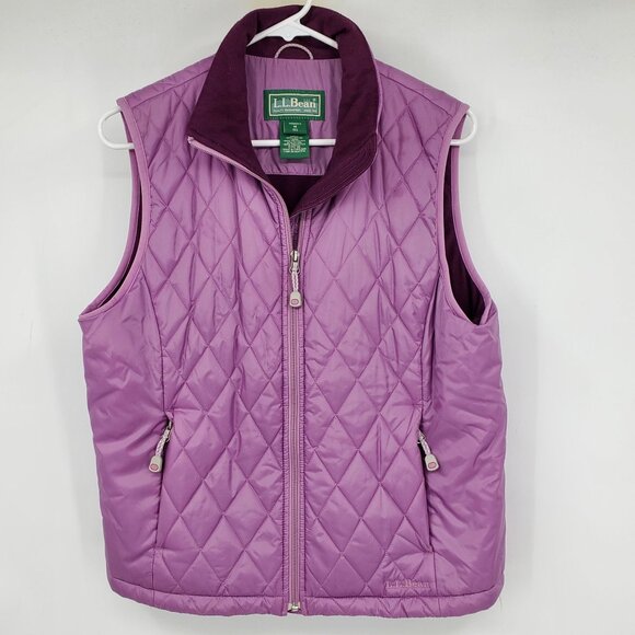 L.L. Bean Purple Quilted Zip Up Farm Chore Prep Sleeveless Winter Vest Medium - Picture 3 of 12